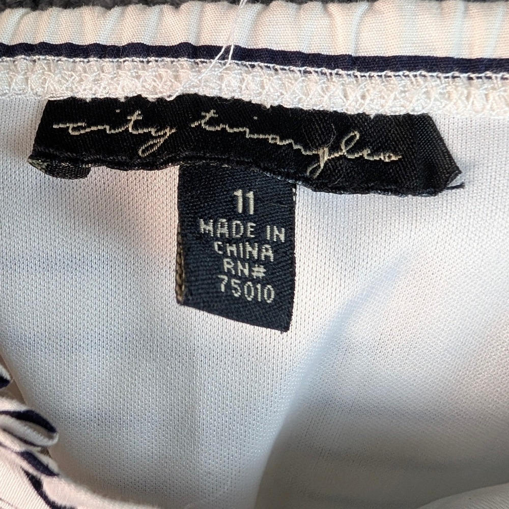 City Triangles Navy Blue White Striped Fit & Flare Mini Dress Size 11 Nautical - Picture 5 of 7